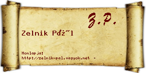 Zelnik Pál névjegykártya